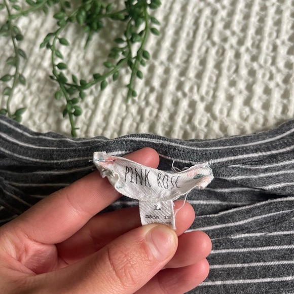 Retro cozy striped tie-front top - Picture 5 of 7